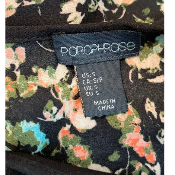 Paraphrase long sleeves back floral overlay tunic blouse size Small - Picture 3 of 14